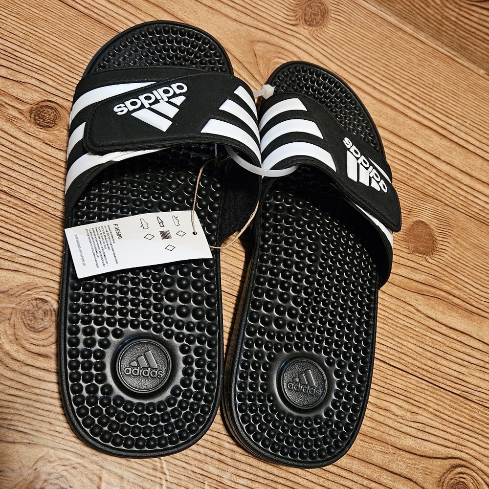 adidas Adissage Slides Black Womens 13 - Picture 8 of 13